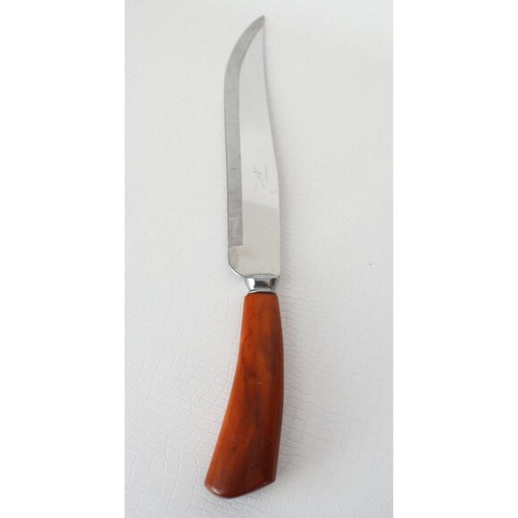 Vintage 6 Bakelite Utensils Meat Forks Carving Knife Spoon Knife Large Spoon Lot - Picture 5 of 9